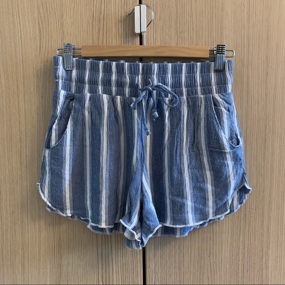 Hollister Blue and White Striped Summer Shorts